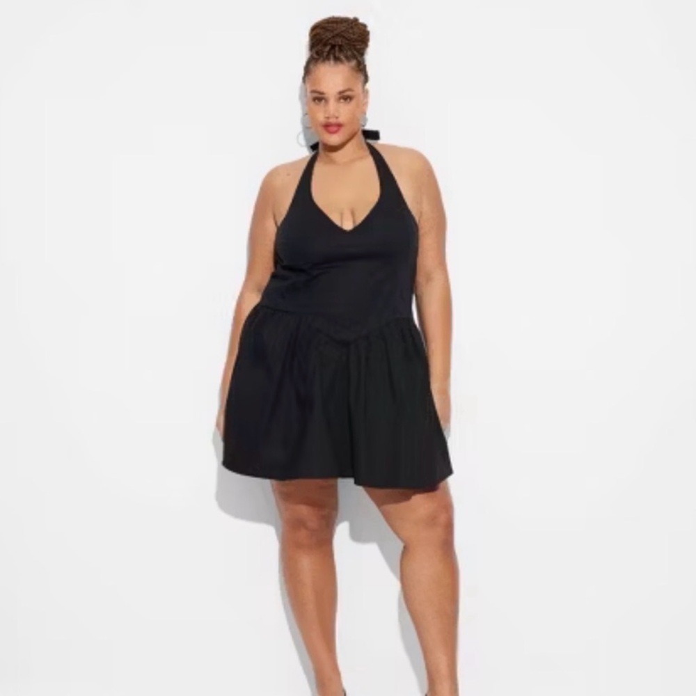 Plus Size Black Halter dress